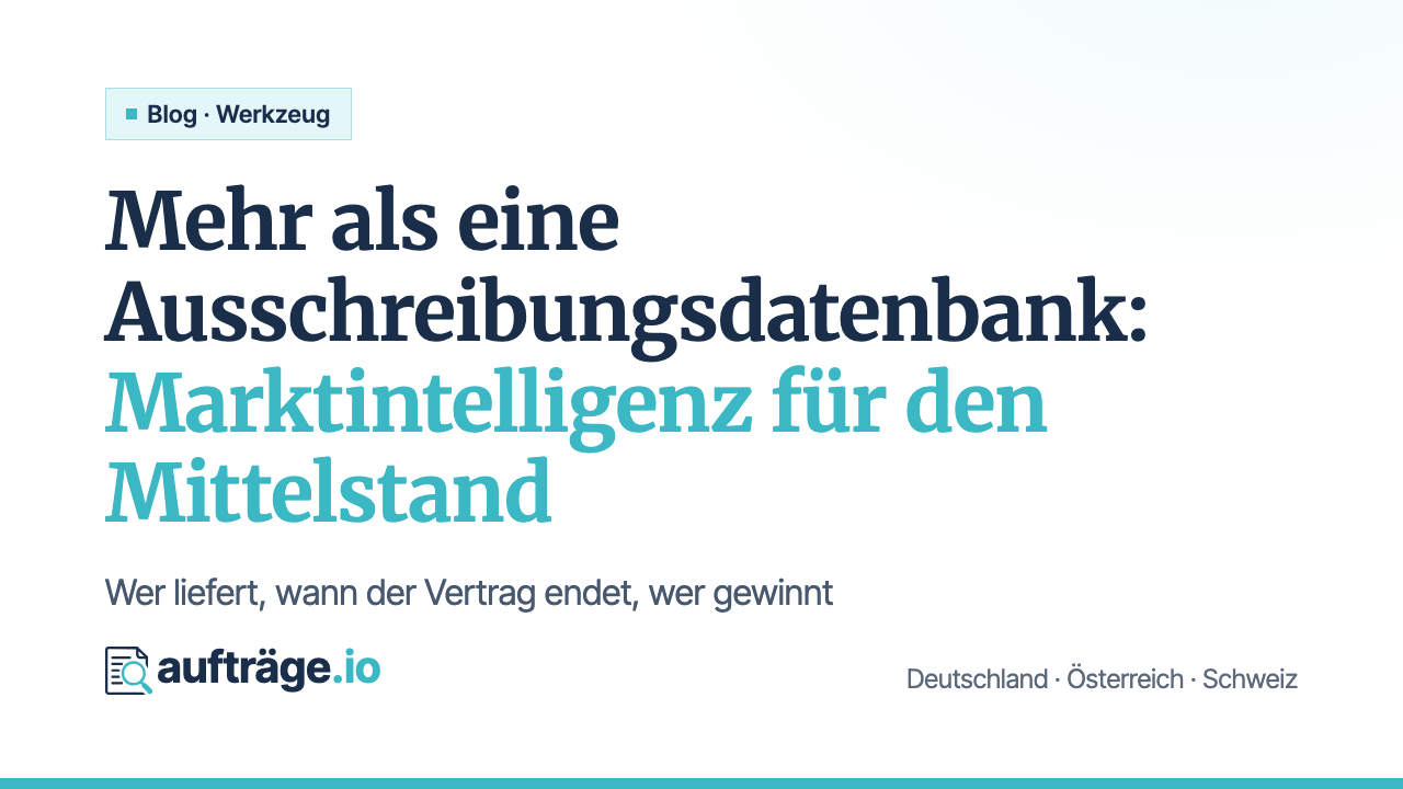 Alternative zu reinen Ausschreibungsdatenbanken: Marktintelligenz für den Mittelstand