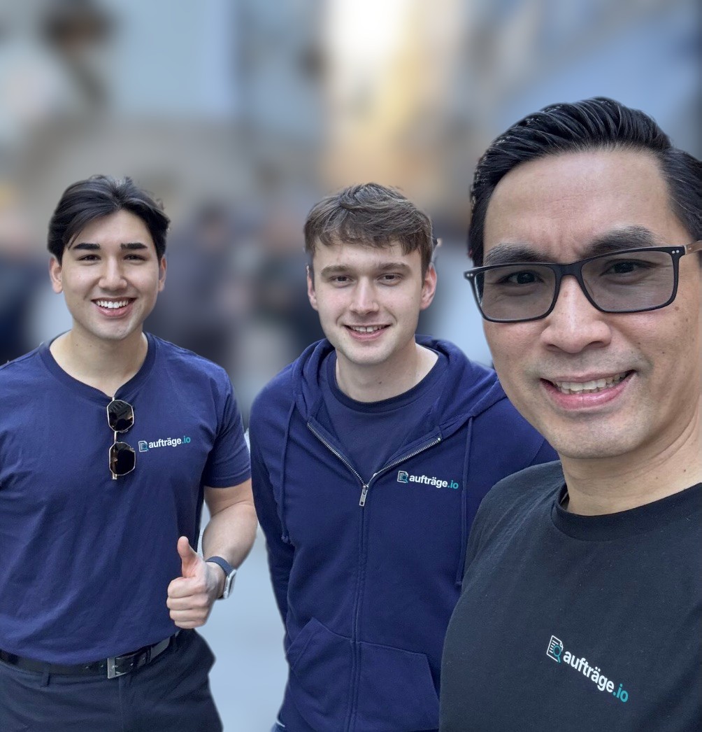 Das Team hinter aufträge.io, von links: Felix Ha (COO), Nico Jordis (CTO) und Martin Ha (CEO)
